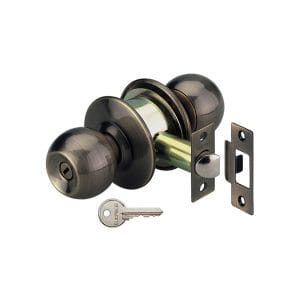 Cerradura Pomo Bronce c/llavin Antik