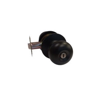 Pomo de puerta Delta acero negro con llavín