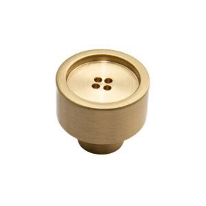 Pomo para mueble con forma de botón cilíndrico en acabado bronce cepillado satinado modelo Cartagena.